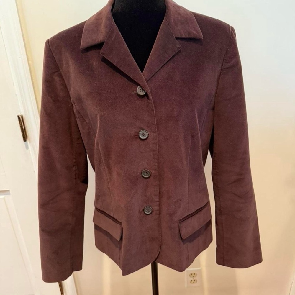 Vtg Harve Benard Rich Brown velvet Women's Blazer size 12